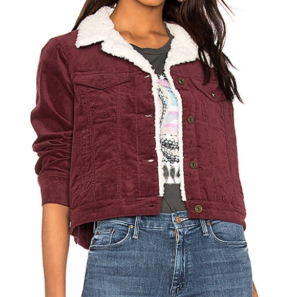 corduroy and faux shearling trucker jacket